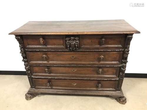 A good 19th century Italian walnut chest of drawers, 145cm w...