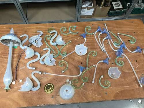 A mid 20th century Murano glass multiple branch chandelier, ...