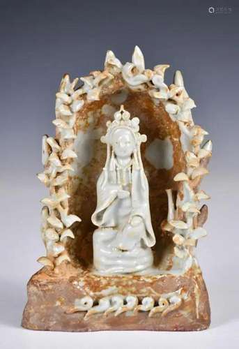 A Celadon Glazed Guanyin Shrine Yuan