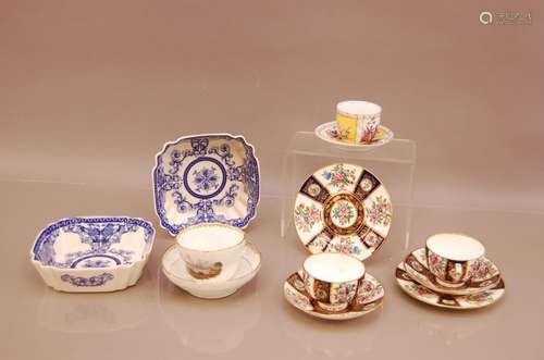 A group of porcelain, comprising two late 19th century cups ...