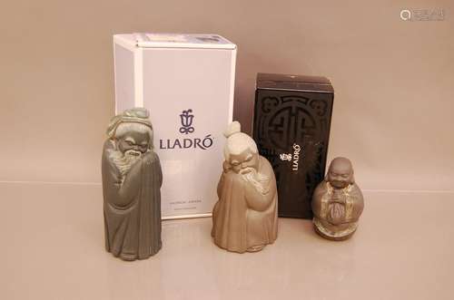 Three modern Lladro Chinese influenced figures, including Je...