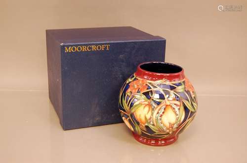 A Moorcroft pottery Vase 17.5cm high, marked SB to the base,...