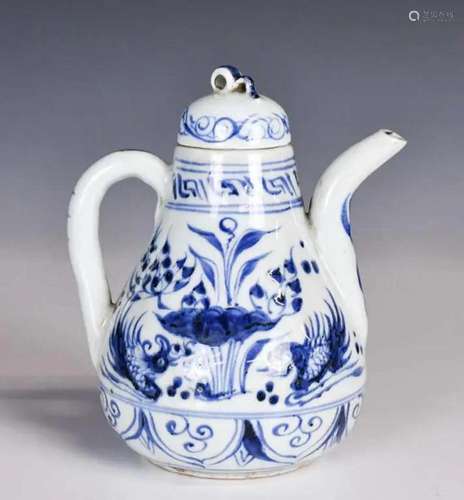 A Chinese Blue and White Ewer Ming