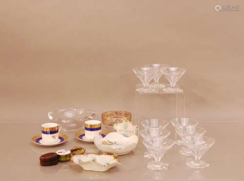 A collection of glass and ceramics, including two House of L...