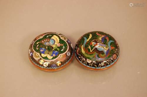 A pair of early 20th century Cloisonne bowls with lids, 8cm ...