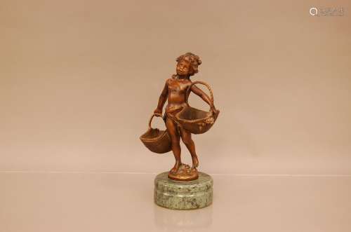 A Victorian period bronze figure, 29m, modelled as a young f...