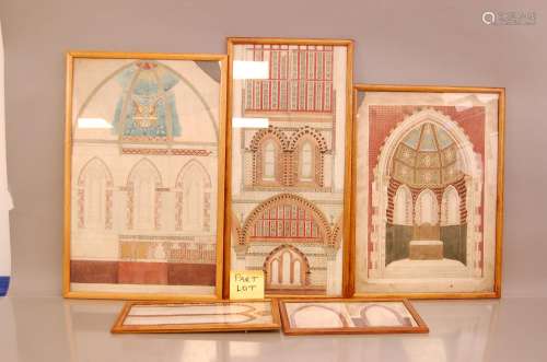 A collection of eight ecclesiastical architectural drawings ...