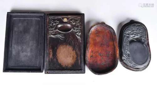 Two Ink Stones w/Wood Cases