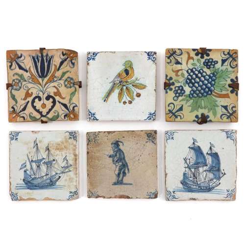 A Collection of 6 Antique Dutch Tiles