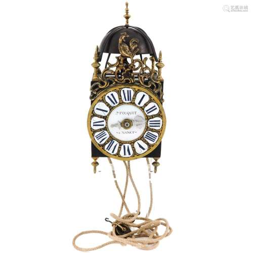 A Lantern Clock Signed Fouquet a Nancy Circa 1760
