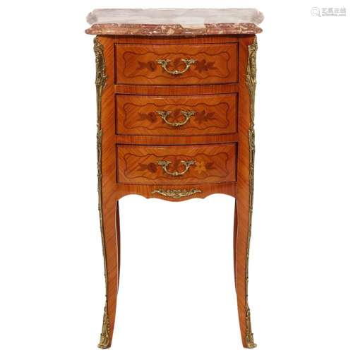 A Marble Top Chest of Drawers