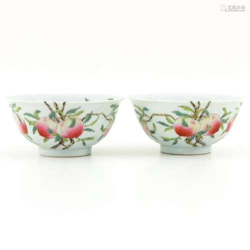 A PAIR OF PEACH DECOR BOWL