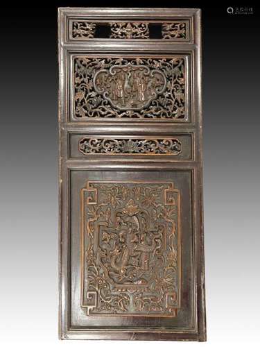 CHINESE CARVED WOODEN PANEL, QING PERIOD (1644-1911)