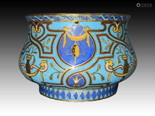 CHINESE ORIENTAL CLOISONNE INCENSE BURNER POT, PROBABLY 18TH...