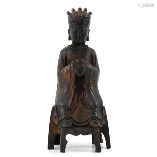 A BRONZE BUDDHA SCULPTURE