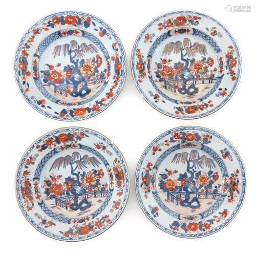 A SERIES OF 4 IMARI PLATES