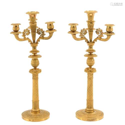 A Pair of French Empire Candlesticks Circa 1740