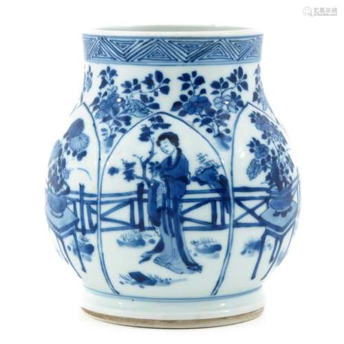 A BLUE AND WHITE VASE