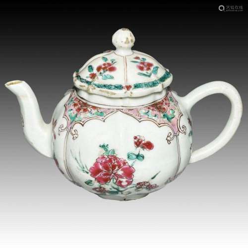 A CHINESE FAMILLE ROSE TEAPOT, QIANLONG PERIOD, QING DYNASTY...