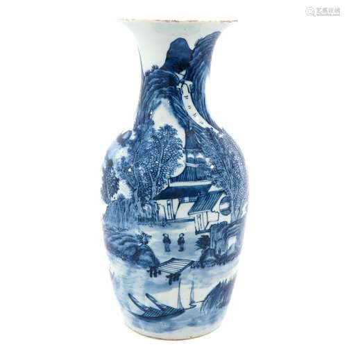 A BLUE AND WHITE VASE