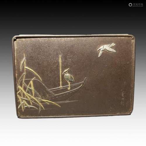 JAPANESE MIX METAL & IRON BOX, 19TH CENTURY, MEIJI PERIO...