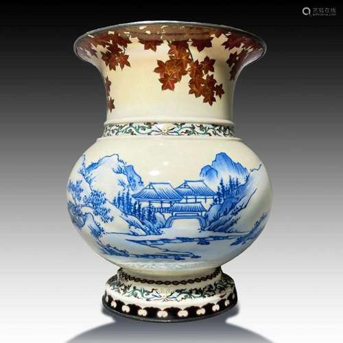 IMPORANT KAWADE SHIBATARO JAPANESE CLOISONNE VASE SIGNED, 19...