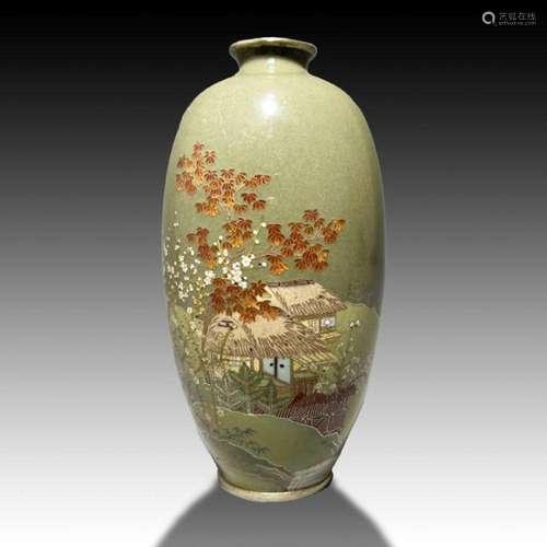 A JAPANESE CLOISONNE ENAMEL VASE SET ON SILVER, 19TH CENTURY...