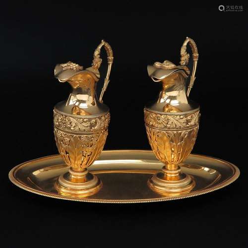 An Italian Water and Wine Cruet Set