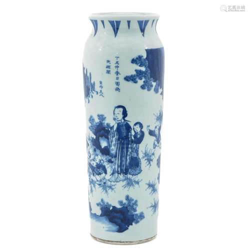 A BLUE AND WHITE VASE