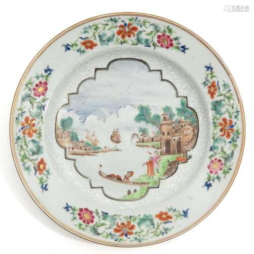 A FAMILLE ROSE PLATE