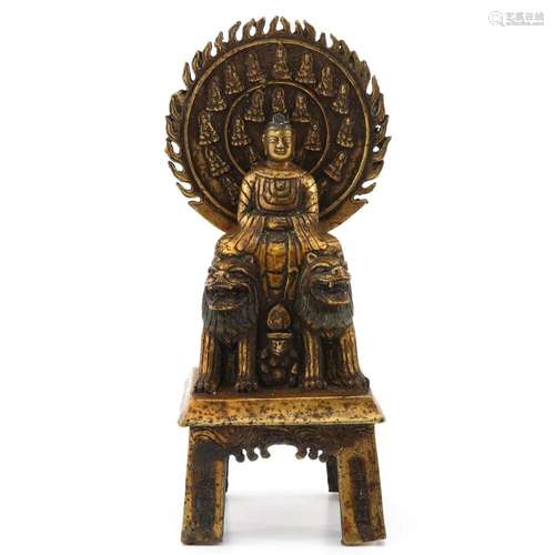 A BRONZE BUDDHA SCULPTURE