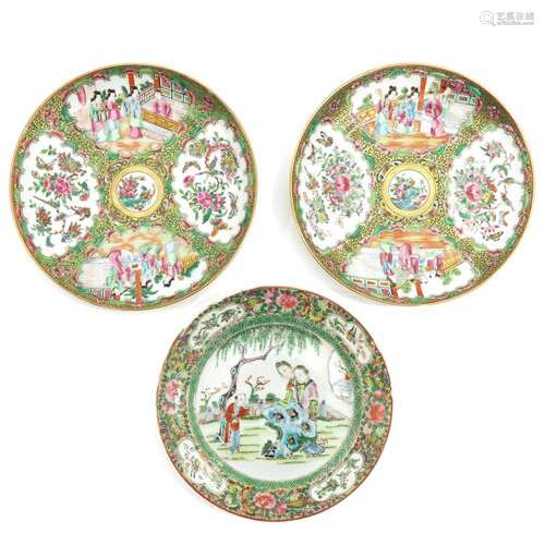 A COLLECTION OF 3 CANTONESE PLATES