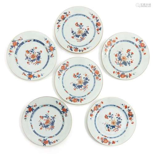 A SERIES OF 6 IMARI PLATES