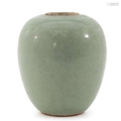 A CELADON GINGER JAR