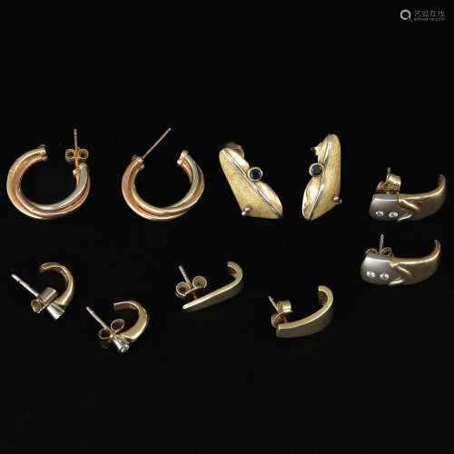 A Collection of 14KG Earrings