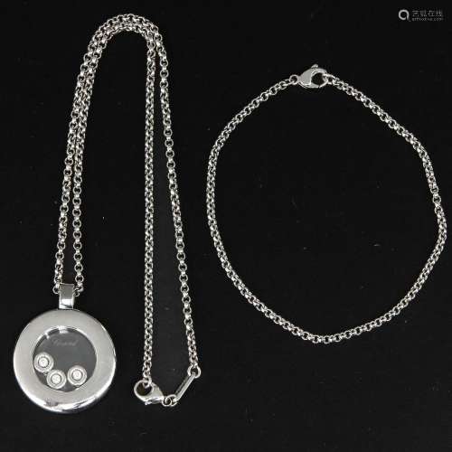 An 18KG Chopard Happy Diamond Necklace