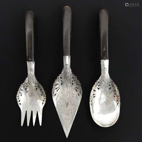 A Collection of 3 Pieces of Silver Cutlery