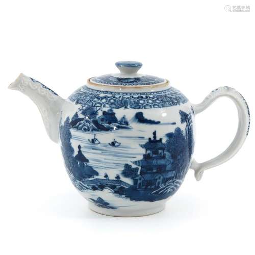 A BLUE AND WHITE TEAPOT