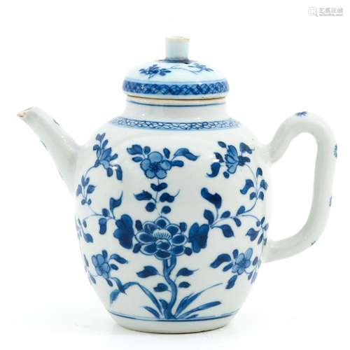 A BLUE AND WHITE TEAPOT