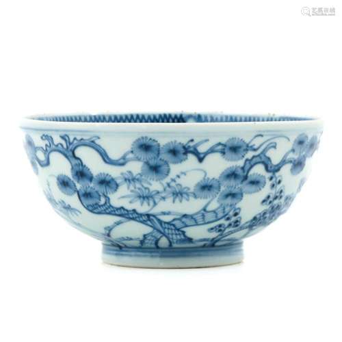 A BLUE AND WHITE BOWL