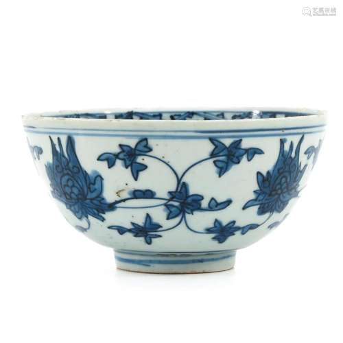 A BLUE AND WHITE BOWL