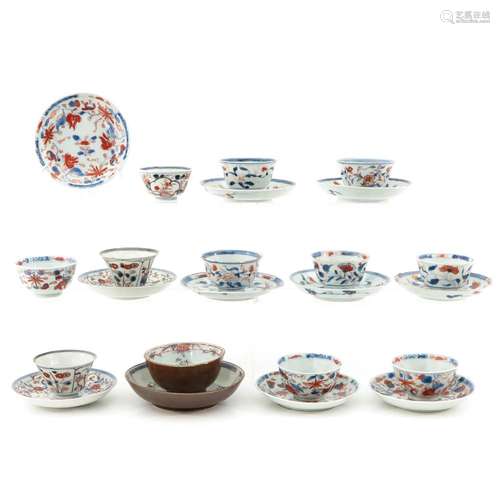 A COLLECTION OF CUPS AND SAUCERS