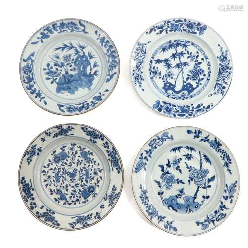 A SERIES 4 BLUE AND WHITE PLATES