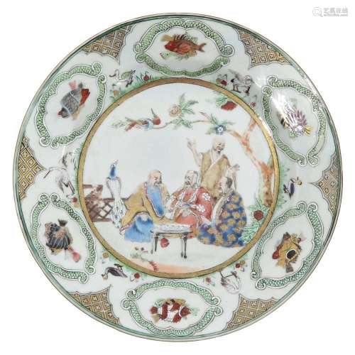 A FAMILLE ROSE PRONK PLATE