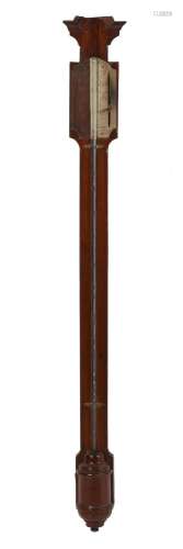 AN INCOMPLETE GEORGE I/II ‘RED WALNUT’ MERCURY STICK BAROMET...