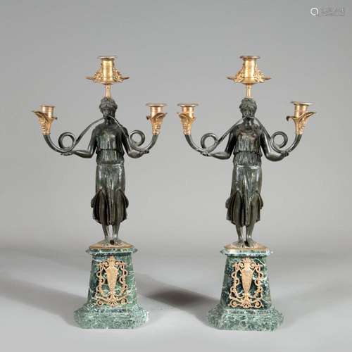 Pair of classical French candelabras