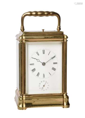 A FRENCH GORGE CASED GRANDE SONNERIE STRIKING CARRIAGE CLOCK...