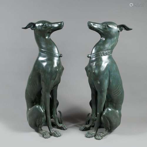 Two dog sculptures