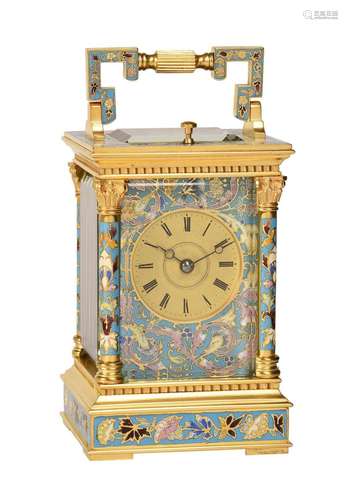 A FINE FRENCH GILT AND CHAMPLEVE ENAMELLED MID-SIZED ANGLAIS...