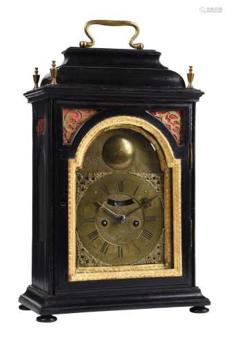 A VIENNESE EBONISED TABLE CLOCK WITH TRIP HOUR REPEAT